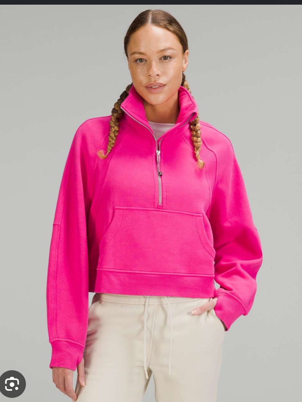 Lululemon Sonic Pink Oversized Funnel-Neck Half-Zip Sweatshirt XS/S